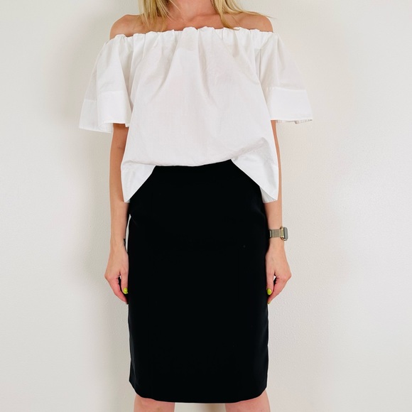 Iphe black pencil skirt with side slit made in Italy - Picture 2 of 7